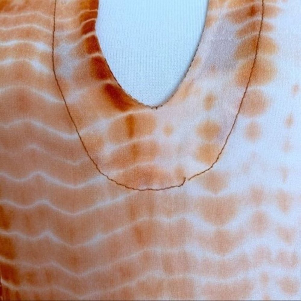 Monique Leshman Tie Dyed Orange Purple Aqua Boho Drawstring Tunic Medium - Picture 9 of 10